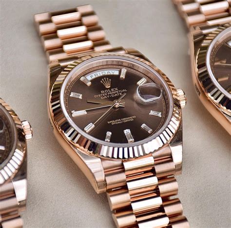 rolex day date rose gold black face